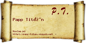 Papp Titán névjegykártya